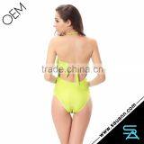 SAUANN Push Up Solid Color Block One-Piece Swimwear thumbnail-6