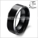 Men's Polished Elegant Domineering Tungsten Ring Band Silver Black Comfort Fit Wedding 8MM thumbnail-1