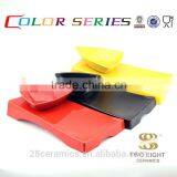 Wholesale Spanish Ceramics, Stone Serving Plate Attached Saucers