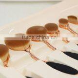 Factory Directly Super Soft Black Rose Gold Oval Makeup Brush 10pcs With Rose Gold Package thumbnail-4