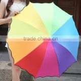 wholesale in supply 3 folding 10 rib rainbow umbrella special multi-colored rainbow folding umbrella