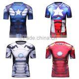 Men Avengers Super Hero Iron Man Captain America Clothes Short Sleeve 3D Printing t Shirt thumbnail-1