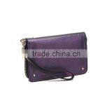Elegant Style Women Wristlet Purse in Deep Purple Clutch Bags PU Leather Credit Card Wallet thumbnail-2