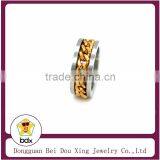 Punk Style Design With 18K Gold Plated Chain Stainless Steel 316 Fashion Ring thumbnail-1