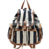 2014 china suppier strip backpack fashion lady designer drawstring wholesale backpack bags