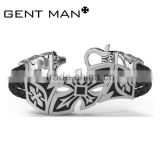 High Quality stainless steel jewelry for Men Leather Bracelet