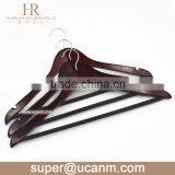 HRW-3013M Walnut Wood Suit Hanger With Plastic Tube Wood Bar thumbnail-1