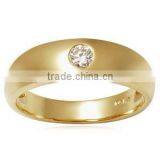 18k Yellow Gold Ring, Mens Ring, Mens Diamond Band thumbnail-1