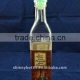 colorful glass vinegar bottles with plastic nozzle