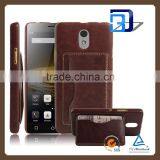 Best Quality Pu Leather Kickstand Card Pocket on Back Cover For Lenovo Vibe P1m Lowest Price