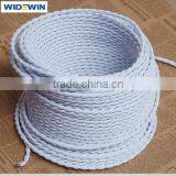 White Cotton Electrical Cable Pendant Braided Wire thumbnail-1
