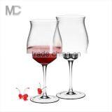 Wholesale Unique Wide Mouth Tulip Shaped Long Stem Wine Glass thumbnail-1