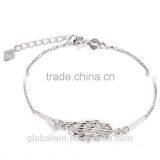 2015 Leaf Chain Bracelets Silver Luxury Austrian Crystal Bracelet For Women Wedding Jewelry thumbnail-3