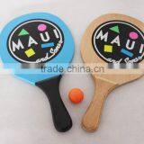 11mm Thick Wooden Beach Racket and Ball Set