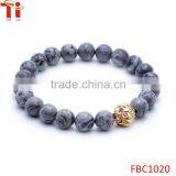 2016 New Natural Stone Stretch Bracelet, Products Gray Natural Stone Bead Men Bead Bracelets thumbnail-1
