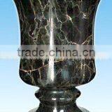 NATURAL BLACK AND GOLD MARBLE FLOWER VASES thumbnail-1