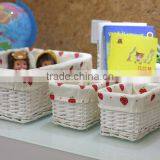 Wholesale Fabric Lined Rectangular Wicker cd Storage Basket Wicker Bathroom Storage Basket Wicker Books Storage Basket thumbnail-1