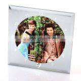 Sublimation Printing Glass Photo Frame With Clock For Wedding Give Away Gifts