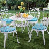 White outdoor furniture kids table and chair set cast aluminum patio sets