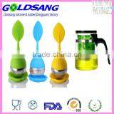 2014 Popular European Style Leaf Shape Tea Bag Stainless Steel Silicone Tea Infuser thumbnail-2