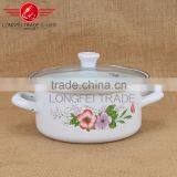 020856 New Design Hot Sale 3pcs Enamel Cookware Set With Glass Lid thumbnail-2