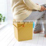 Wicker Style Square Water Pail Plastick Bucket With Lid and Handle thumbnail-1