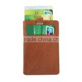 RFID Blocking Minimalist Front Pocket Wallet Wholesale Grain Leather Pull Tab Card Holder thumbnail-3