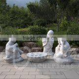 Garden Decoration Hand Carved Natural Marble Life Size Baby Buddha Statue for Sale thumbnail-4
