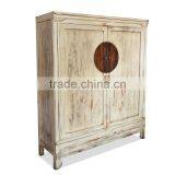 Cabinet Wardrobe Oriental 2 Doors White Antique Mahogany Wood Furniture, Wooden Furniture Japan Style thumbnail-2