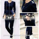 Fashion Women's Lace Ladies Velour Tracksuit thumbnail-1