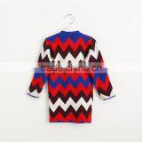 Wholesale Matching Clothes Mother and Daughter Girls Wave Pattern Knitt Dress thumbnail-2