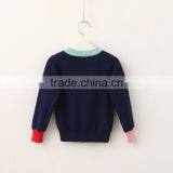 Warm Girls Rainbow and Cloud Pattern Patchwork Sweater Pullover With Cheap Price thumbnail-3