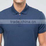High Quality Custom Short Sleeve Button Placket Navy Men's 100% Polyester 200gsm Casual Slim Fit Plain Solid Polo Tshirt thumbnail-3