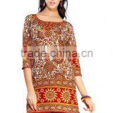 Designer Canvas Crepe Styles Kurtis/jeans Kurti Tops/latest Kurti Designs/ thumbnail-1