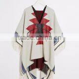 Fashion Batwing Sleeve Ladies Lapel Loose Cloak Cape Winter Poncho Coat Outwear Hooded Shawl Embroidered Jacket Women's Cloak thumbnail-2