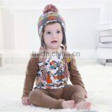 Children's Pattern Hats In Stock, Baby Pompom Hats Knitted Design,Kids Ear Flaps Hats thumbnail-5