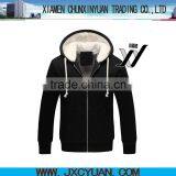 Custom Clothing for Importing Zipper up Black Men Wholesale Hoodies for Winter thumbnail-1