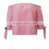 Runwaylover EY2331B New Design 2017 Ladies Fashion Off-Shoulder Stripe Blouse thumbnail-3