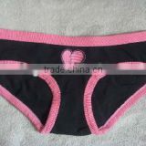 Skinny briefs for girls black ground with pink elastic