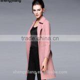 Girls Korean Wool Double Fleece Thin Fabric Midi Long Luxury Coat Manufacturer thumbnail-3