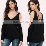 2017 Latest Fashion Design Sexy Women Clothing Black Lady Top thumbnail-1