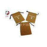 Yellow Velvet Drawstring Bag , Personalized Velvet Jewellery Pouches thumbnail-1