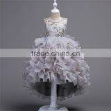Fashion Kids Teenagers Cake Layered Dress Latest Designs Evening Gowns for Girls thumbnail-4