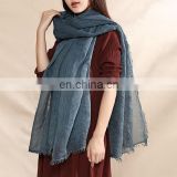 Flax Material Solid Color Yarn Women Cape Classic Oblong Women Scarves