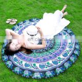 beautiful dropshipping good quality Printed Elephant and Flower Pattern Round Summer Bath Towel Sand Beach Towel