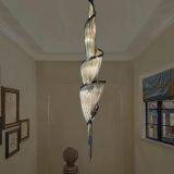 Modern silver aluminium chain pendant lamp for home decoration living room and villa hall