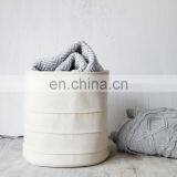 Eco cotton canvas white laundry dirty cloth storage basket