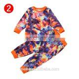 Baby Boy Girls Tie-Dye Clothes Set Autumn Spring Long Sleeve Button O-neck Tops Romper Pants 3Pcs Outfit for Newborn Infant Baby thumbnail-7