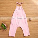 Baby Summer Backless Solid Rompers Kids Toddler Girls Sleeveless Jumpsuits Playsuit Harem Trouser for 0-7T thumbnail-7