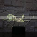 War Plane Fighter Aircraft 3D Night Lights Table Lamp Multi Colors Military Jet Plane With USB Power Decor Gift thumbnail-5